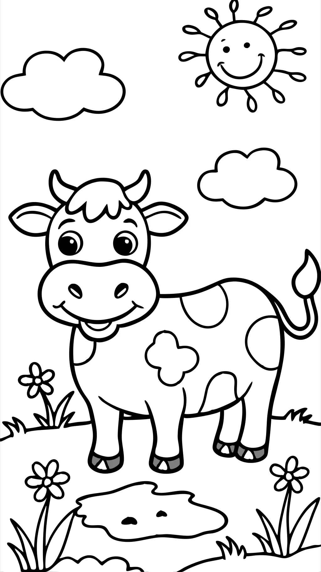 Página para colorear de vacas